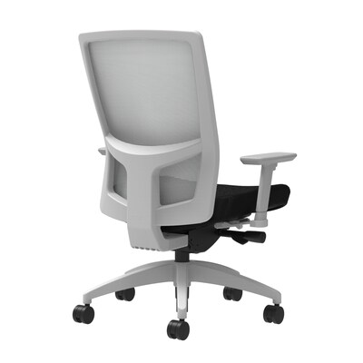 Union & Scale Workplace2.0™ Fabric Task Chair, Black, Integrated Lumbar, 2D Arms, Advanced Synchro-T