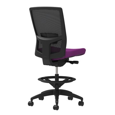 Union & Scale Workplace2.0™ Fabric Stool, Amethyst, Adjustable Lumbar, Armless, Synchro-Tilt, Partial Assembly Required
