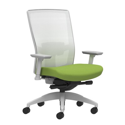 Union & Scale Workplace2.0™ Fabric Task Chair, Pear, Adjustable Lumbar, 2D Arms, Advanced Synchro-Ti