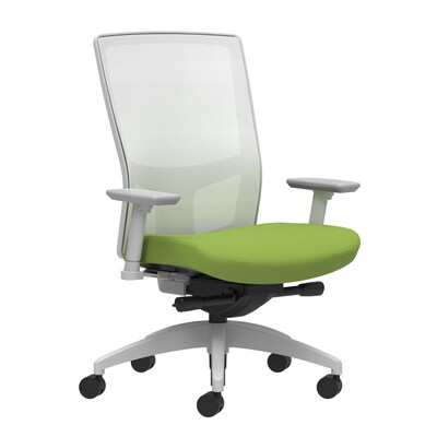 Union & Scale Workplace2.0™ Fabric Task Chair, Pear, Integrated Lumbar, 2D Arms, Advanced Synchro-Ti