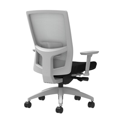 Union & Scale Workplace2.0™ Fabric Task Chair, Black, Adjustable Lumbar, 2D Arms, Advanced Synchro-Tilt (53545)