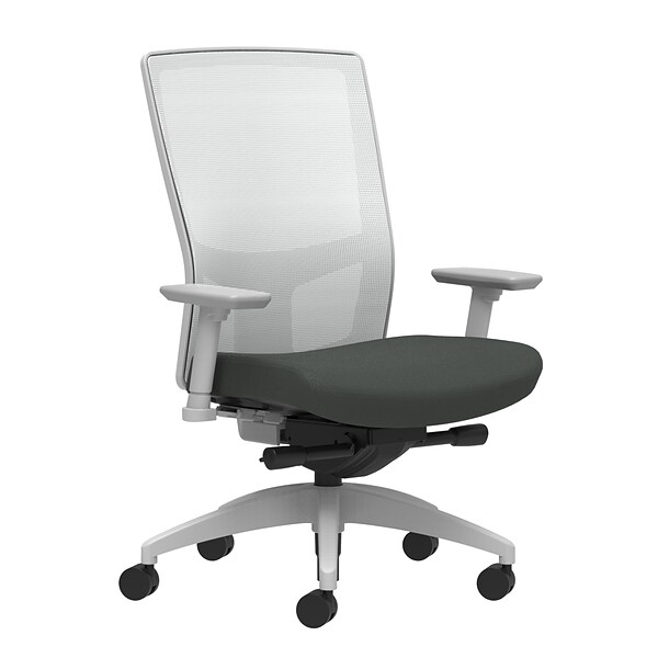 Union & Scale Workplace2.0™ Fabric Task Chair, Iron Ore, Integrated Lumbar, 2D Arms, Advanced Synchro-Tilt (53548)