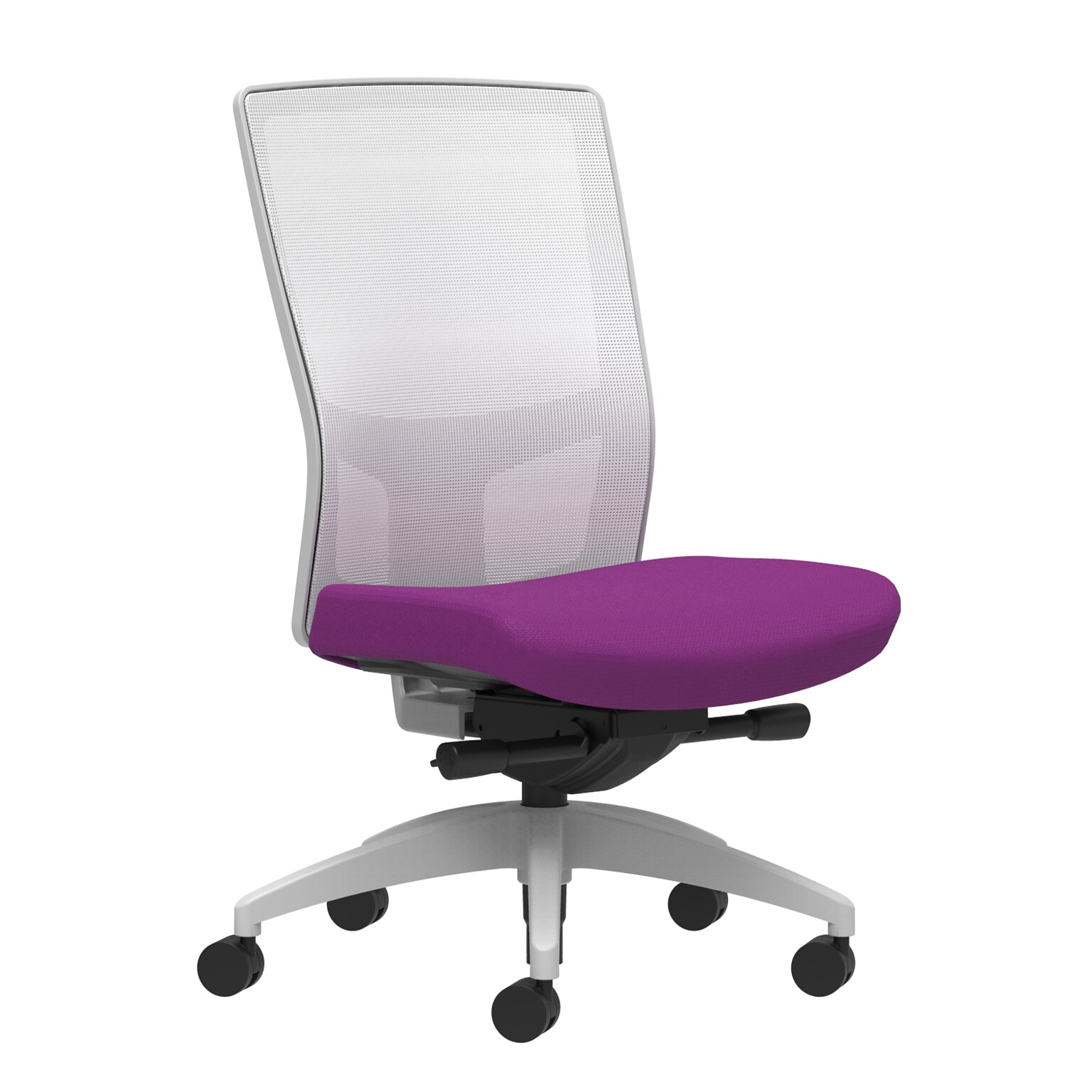 Union & Scale Workplace2.0™ Fabric Task Chair, Amethyst, Integrated Lumbar, Armless, Advanced Synchro-Tilt Seat Control (53556)