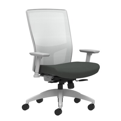 Union & Scale Workplace2.0™ Fabric Task Chair, Iron Ore, Integrated Lumbar, 2D Arms, Synchro-Tilt with Seat Slide (53484)