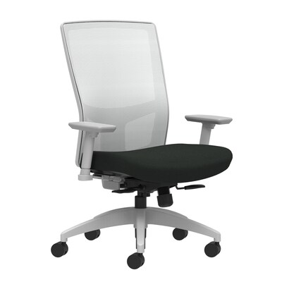 Union & Scale Workplace2.0™ Task Chair, Black Vinyl, Integrated Lumbar, 2D Arms, Synchro-Tilt with Seat Slide (53486)