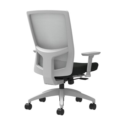 Union & Scale Workplace2.0™ Task Chair, Black Vinyl, Integrated Lumbar, 2D Arms, Synchro-Tilt with Seat Slide (53486)