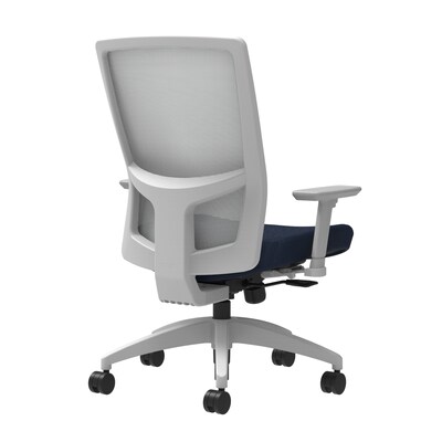 Union & Scale Workplace2.0™ Fabric Task Chair, Navy, Integrated Lumbar, 2D Arms, Synchro-Tilt with Seat Slide (53488)