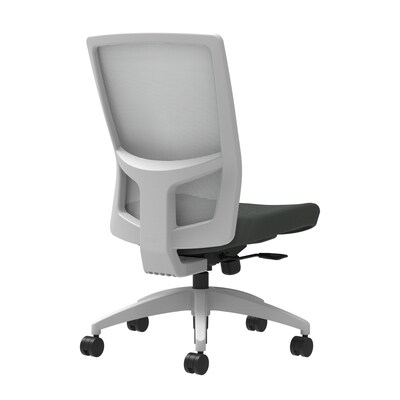 Union & Scale Workplace2.0™ Fabric Task Chair, Iron Ore, Integrated Lumbar, Armless, Synchro-Tilt w/ Seat Slide Control (53506)