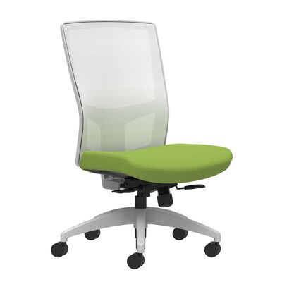 Union & Scale Workplace2.0™ Fabric Task Chair, Pear, Integrated Lumbar, Armless, Synchro-Tilt w/Seat