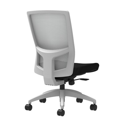 Union & Scale Workplace2.0™ Fabric Task Chair, Black, Integrated Lumbar, Armless, Synchro-Tilt w/ Se