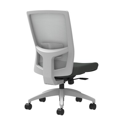 Union & Scale Workplace2.0™ Fabric Task Chair, Iron Ore, Adjustable Lumbar, Armless, Synchro-Tilt w/ Seat Slide Control (53505)