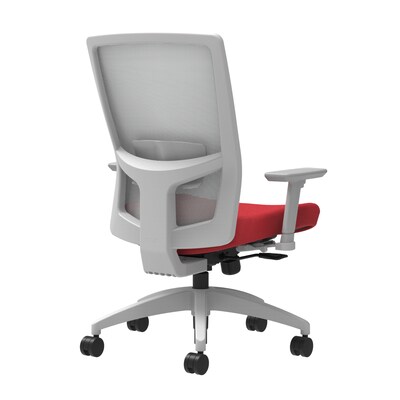 Union & Scale Workplace2.0™ Fabric Task Chair, Cherry, Adjustable Lumbar, 2D Arms, Synchro-Tilt with Seat Slide (53473)