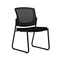 Union & Scale Workplace2.0™ Fabric Guest Chair, Black, Integrated Lumbar, Armless, Stationary Seat C