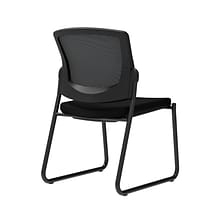 Union & Scale Workplace2.0™ Fabric Guest Chair, Black, Integrated Lumbar, Armless, Stationary Seat C