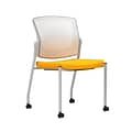 Union & Scale Workplace2.0™ Fabric Guest Chair, Goldenrod, Integrated Lumbar, Armless, Stationary Se