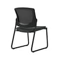 Union & Scale Workplace2.0™ Fabric Guest Chair, Iron Ore, Integrated Lumbar, Armless, Stationary Sea