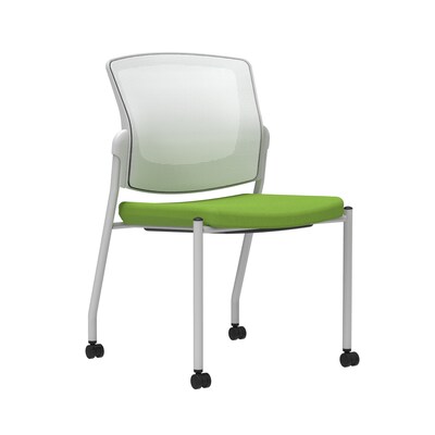Union & Scale Workplace2.0™ Fabric Guest Chair, Pear, Integrated Lumbar, Armless, Stationary Seat Control (53696)