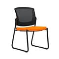 Union & Scale Workplace2.0™ Fabric Guest Chair, Apricot, Integrated Lumbar, Armless, Stationary Seat