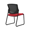 Union & Scale Workplace2.0™ Fabric Guest Chair, Cherry, Integrated Lumbar, Armless, Stationary Seat