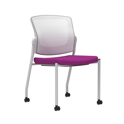 Union & Scale Workplace2.0™ Fabric Guest Chair, Amethyst, Integrated Lumbar, Armless, Stationary Seat Control (53691)