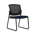 Union & Scale Workplace2.0™ Fabric Guest Chair, Navy, Integrated Lumbar, Armless, Stationary Seat Co