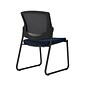 Union & Scale Workplace2.0™ Fabric Guest Chair, Navy, Integrated Lumbar, Armless, Stationary Seat Control (53741)