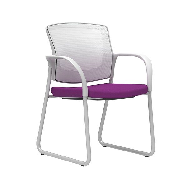 Union & Scale Workplace2.0™ Fabric Guest Chair, Amethyst, Integrated Lumbar, Fixed Arms, Stationary Seat Control (53743)