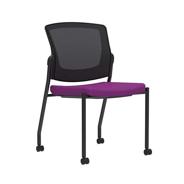 Union & Scale Workplace2.0™ Fabric Guest Chair, Amethyst, Integrated Lumbar, Armless, Stationary Seat Control (53710)