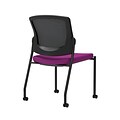 Union & Scale Workplace2.0™ Fabric Guest Chair, Amethyst, Integrated Lumbar, Armless, Stationary Sea