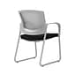 Union & Scale Workplace2.0™ Fabric Guest Chair, Black, Integrated Lumbar, Fixed Arms, Stationary Seat Control (53748)
