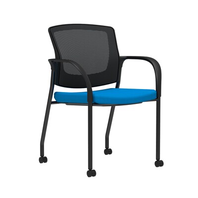 Union & Scale Workplace2.0™ Fabric Guest Chair, Cobalt, Integrated Lumbar, Fixed Arms, Stationary Seat Control (53705)
