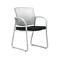 Union & Scale Workplace2.0™ Guest Chair, Black Vinyl, Integrated Lumbar, Fixed Arms, Stationary Seat Control (53750)
