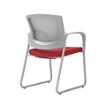 Union & Scale Workplace2.0™ Fabric Guest Chair, Cherry, Integrated Lumbar, Fixed Arms, Stationary Se