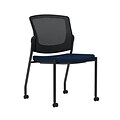 Union & Scale Workplace2.0™ Fabric Guest Chair, Navy, Integrated Lumbar, Armless, Stationary, Fully