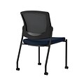 Union & Scale Workplace2.0™ Fabric Guest Chair, Navy, Integrated Lumbar, Armless, Stationary, Fully