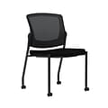 Union & Scale Workplace2.0™ Fabric Guest Chair, Black, Integrated Lumbar, Armless, Stationary, Fully