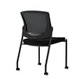 Union & Scale Workplace2.0™ Fabric Guest Chair, Black, Integrated Lumbar, Armless, Stationary, Fully