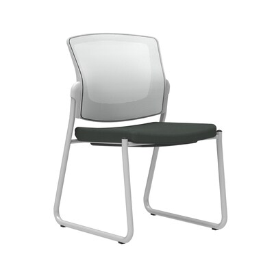 Union & Scale Workplace2.0™ Fabric Guest Chair, Iron Ore, Integrated Lumbar, Armless, Stationary, Fully Assembled