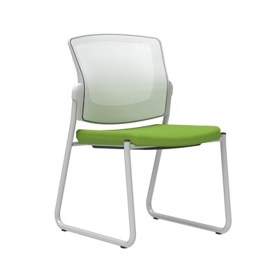 Union & Scale Workplace2.0™ Fabric Guest Chair, Pear, Integrated Lumbar, Armless, Stationary Seat Control (53758)