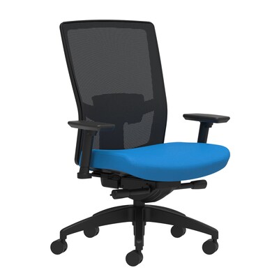 Union & Scale Workplace2.0™ Fabric Task Chair, Cobalt, Adjustable Lumbar, 2D Arms, Advanced Synchro-Tilt (53641)