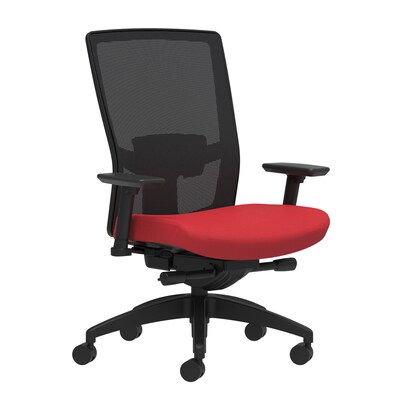 Union & Scale Workplace2.0™ Fabric Task Chair, Cherry, Adjustable Lumbar, 2D Arms, Advanced Synchro-Tilt (53639)