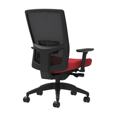 Union & Scale Workplace2.0™ Fabric Task Chair, Cherry, Adjustable Lumbar, 2D Arms, Advanced Synchro-Tilt (53639)