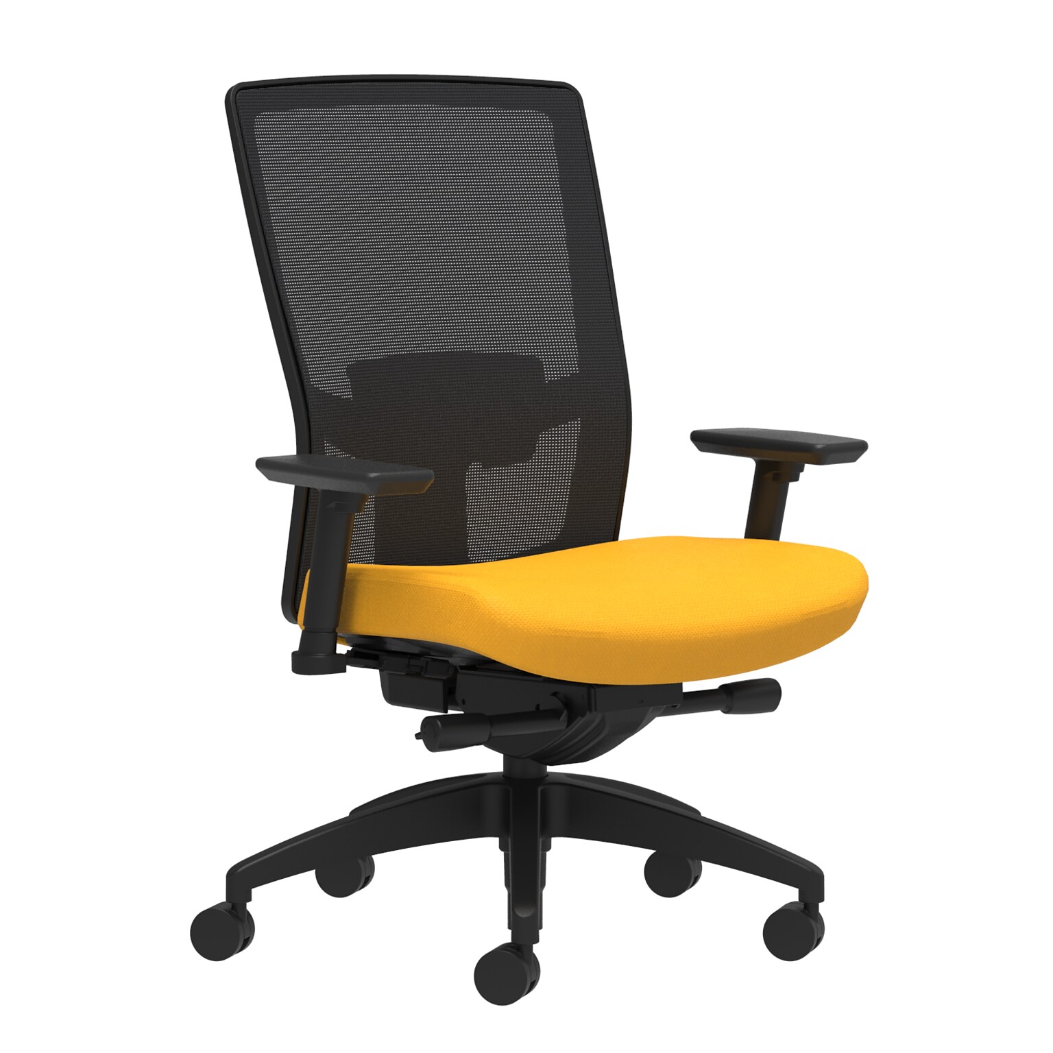 Union & Scale Workplace2.0™ Fabric Task Chair, Goldenrod, Adjustable Lumbar, 2D Arms, Advanced Synchro-Tilt (53643)