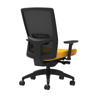 Union & Scale Workplace2.0™ Fabric Task Chair, Goldenrod, Adjustable Lumbar, 2D Arms, Advanced Synchro-Tilt (53643)