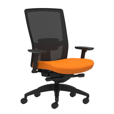 Union & Scale Workplace2.0™ Fabric Task Chair, Apricot, Adjustable Lumbar, 2D Arms, Advanced Synchro-Tilt (53637)