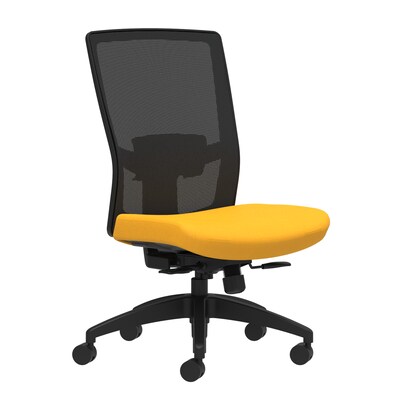 Union & Scale Workplace2.0™ Fabric Task Chair, Goldenrod, Adjustable Lumbar, Armless, Synchro-Tilt w/ Seat Slide Control (53619)