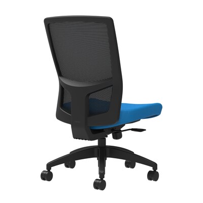 Union & Scale Workplace2.0™ Fabric Task Chair, Cobalt, Integrated Lumbar, Armless, Synchro-Tilt w/ Seat Slide Control (53618)