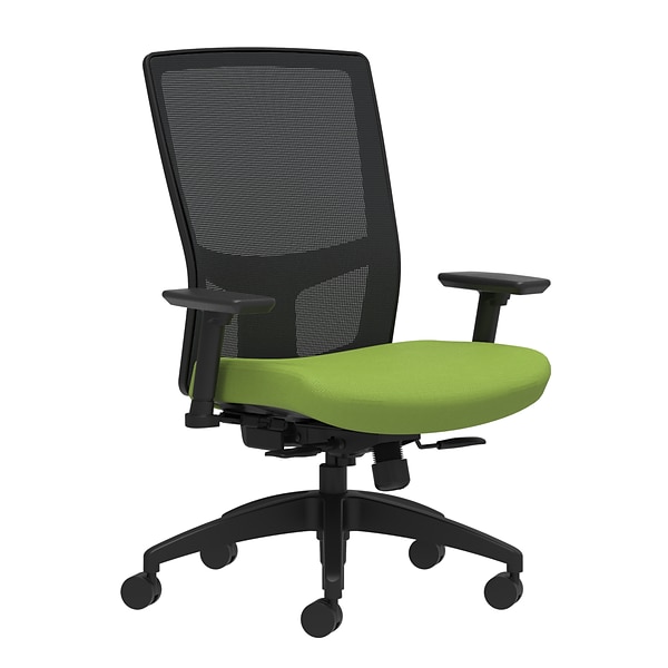 Union & Scale Workplace2.0™ Fabric Task Chair, Pear, Integrated Lumbar, 2D Arms, Synchro-Tilt with Seat Slide (53610)