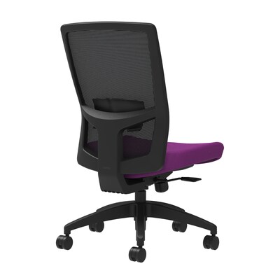 Union & Scale Workplace2.0™ Fabric Task Chair, Amethyst, Adjustable Lumbar, Armless, Synchro-Tilt w/ Seat Slide Control (53611)