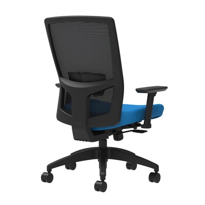 Union & Scale Workplace2.0™ Fabric Task Chair, Cobalt, Adjustable Lumbar, 2D Arms, Synchro-Tilt with Seat Slide (53605)